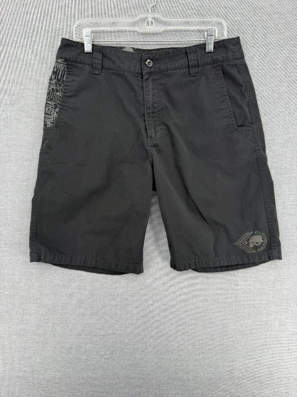 Metal Mulisha Shorts Mens 34 9" Black Goth Grunge Punk Embroidered Y2K